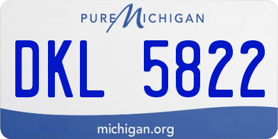 MI license plate DKL5822
