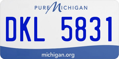 MI license plate DKL5831