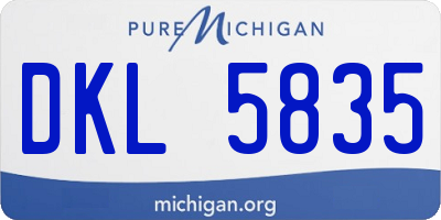 MI license plate DKL5835