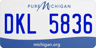 MI license plate DKL5836