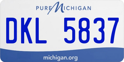 MI license plate DKL5837