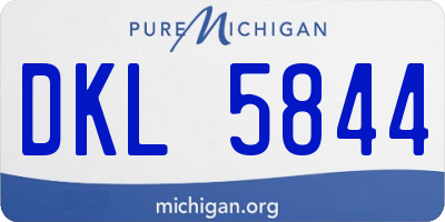 MI license plate DKL5844