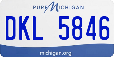 MI license plate DKL5846