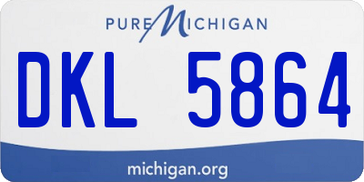MI license plate DKL5864