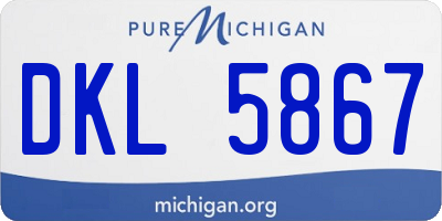 MI license plate DKL5867