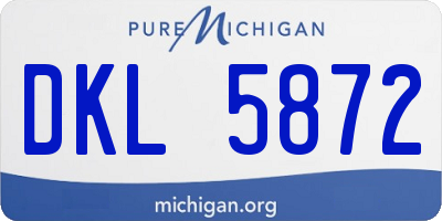 MI license plate DKL5872