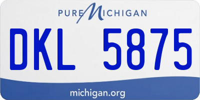 MI license plate DKL5875