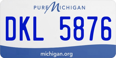 MI license plate DKL5876