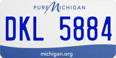 MI license plate DKL5884
