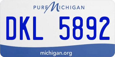 MI license plate DKL5892