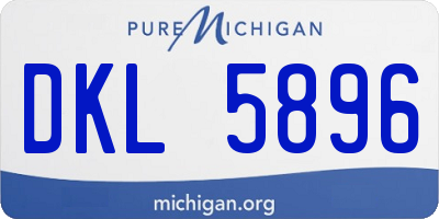 MI license plate DKL5896