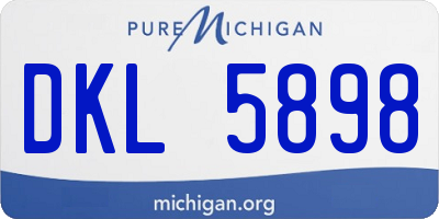 MI license plate DKL5898