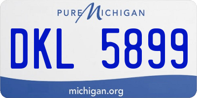MI license plate DKL5899