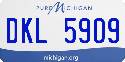 MI license plate DKL5909