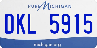 MI license plate DKL5915