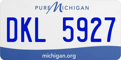 MI license plate DKL5927