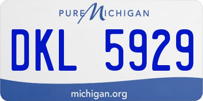 MI license plate DKL5929