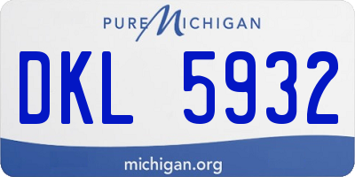 MI license plate DKL5932