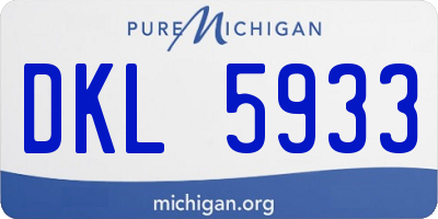 MI license plate DKL5933