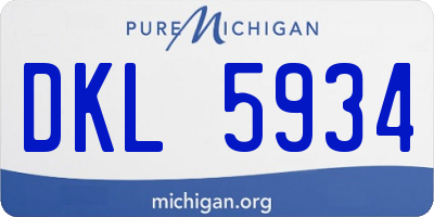 MI license plate DKL5934