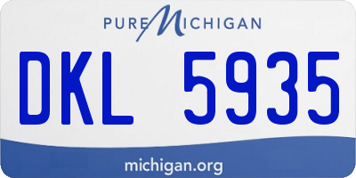 MI license plate DKL5935