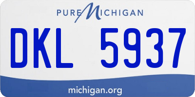 MI license plate DKL5937