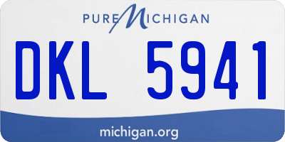 MI license plate DKL5941