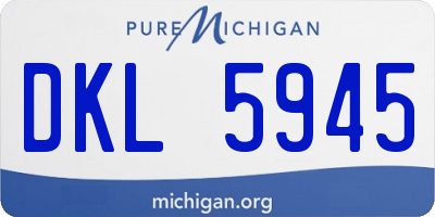 MI license plate DKL5945