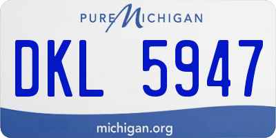 MI license plate DKL5947