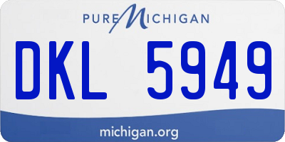 MI license plate DKL5949