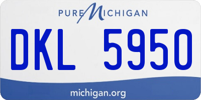 MI license plate DKL5950