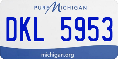 MI license plate DKL5953