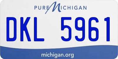 MI license plate DKL5961