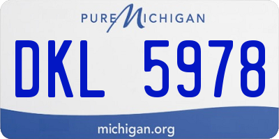 MI license plate DKL5978
