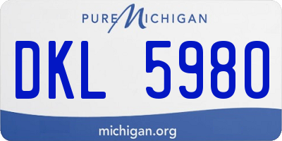 MI license plate DKL5980