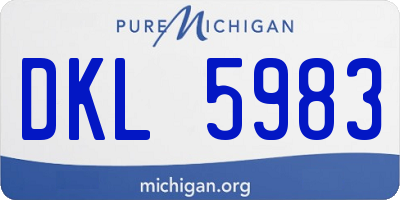 MI license plate DKL5983