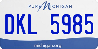 MI license plate DKL5985