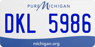 MI license plate DKL5986