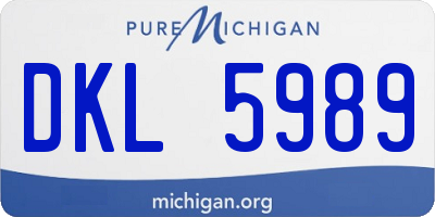MI license plate DKL5989