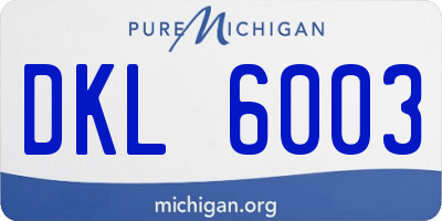 MI license plate DKL6003