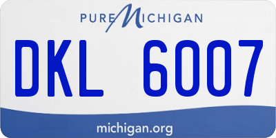 MI license plate DKL6007