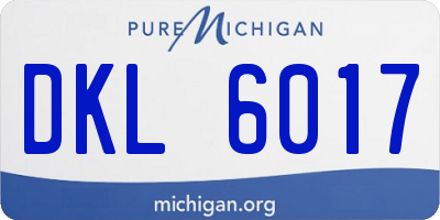 MI license plate DKL6017