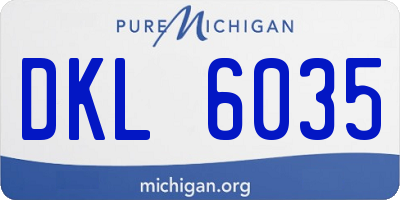 MI license plate DKL6035
