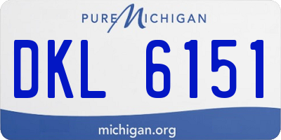 MI license plate DKL6151
