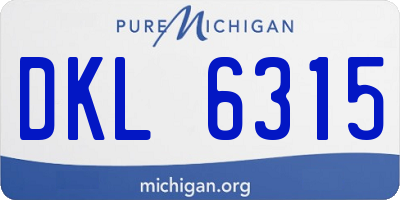 MI license plate DKL6315