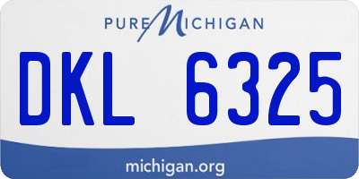 MI license plate DKL6325