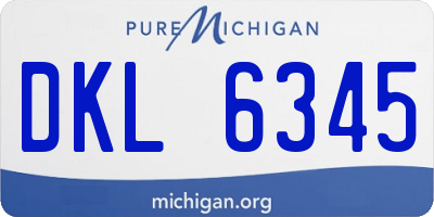 MI license plate DKL6345