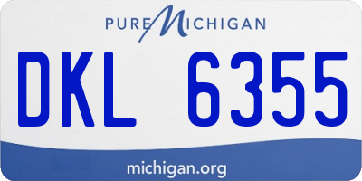 MI license plate DKL6355