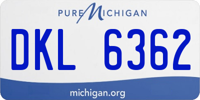 MI license plate DKL6362