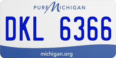 MI license plate DKL6366